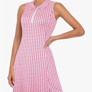 Pink golf tennis athletic dress with short